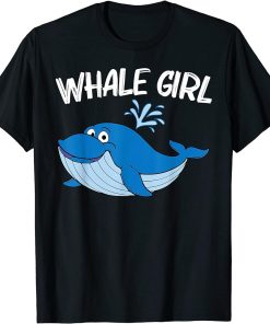 Funny Whale Art For Girls Kid Orca Narwhal Blue Whales T-Shirt