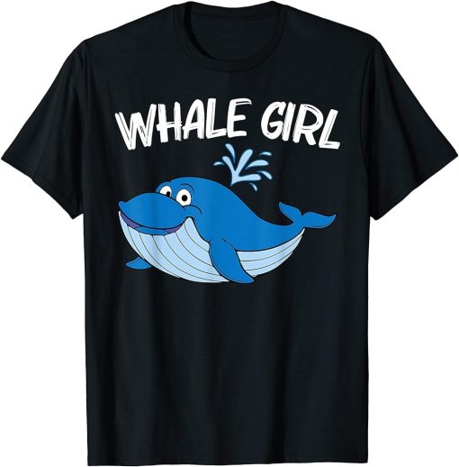 Funny Whale Art For Girls Kid Orca Narwhal Blue Whales T-Shirt