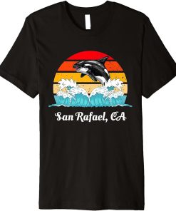 Vintage San Rafael CA Distressed Orca Killer Whale Art Premium T-Shirt