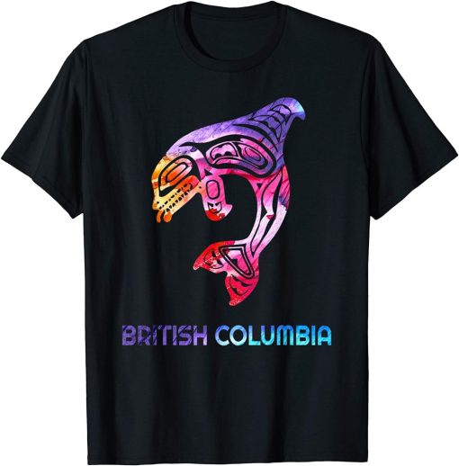 Colorful Brtish Columbia Canada Native Fisherman Orca Kille T-Shirt