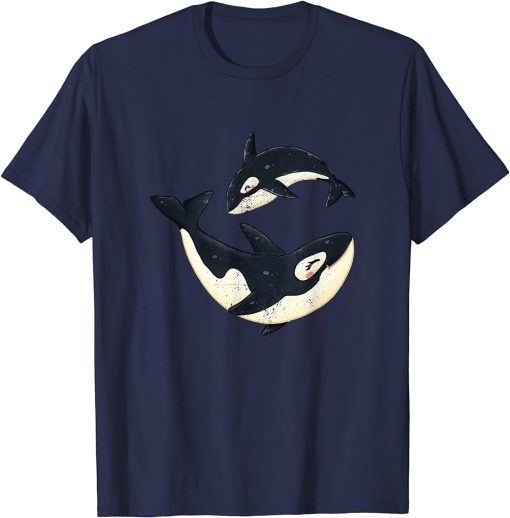 Cute Orcas Design Funny Sea Animal Whale Orca Men Women T-Shirt