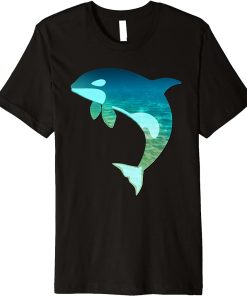 Orca Whale Lovers Silhouette Earth Day and Ocean Week Premium T-Shirt