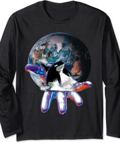 Orca Motif Whale Predator Animals Design Orcas Long Sleeve T-Shirt